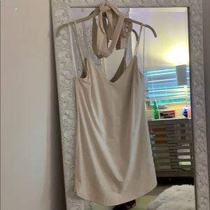 Cream colored mini dress with choker